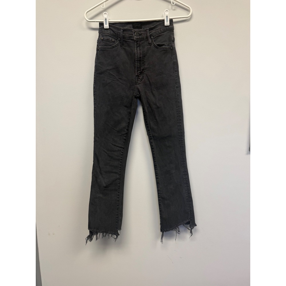 MOTHER The Insider Crop Two Step Fray Not Guilty Black Jeans 1257Q-180 Size 26